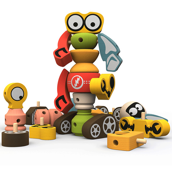 Wooden Robots Toy