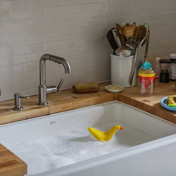 Modern Rubber Duckie in Sink