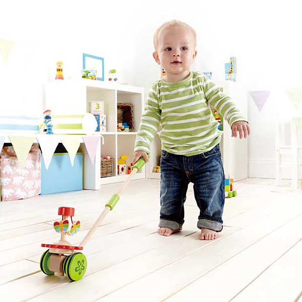 Toddler with butterflies push and pull toy