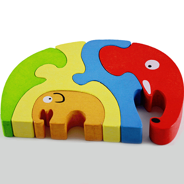 Wooden Toddler Puzzle Elephants