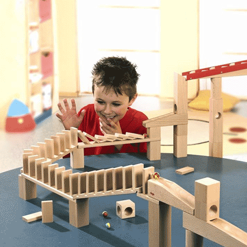 Marble run domino bridge accessory