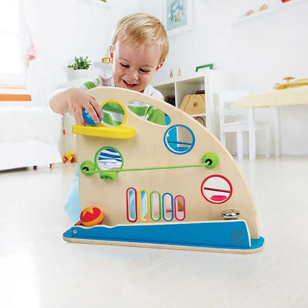 Toddler with Ball Track