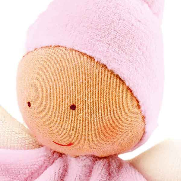 Organic pink guardian angel doll face