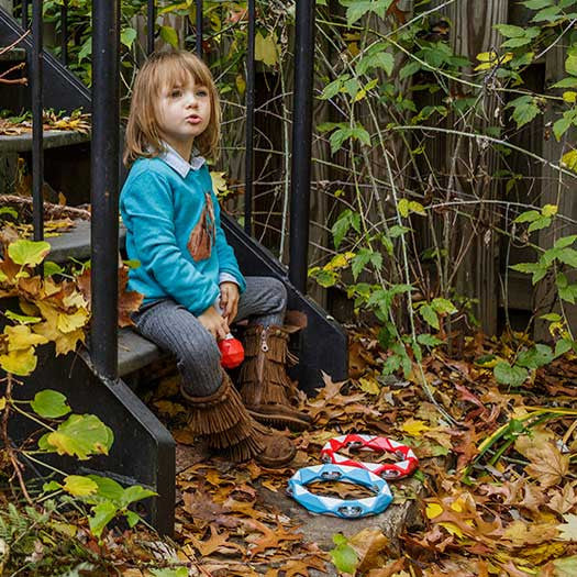 Child with Red & Blue tambourine